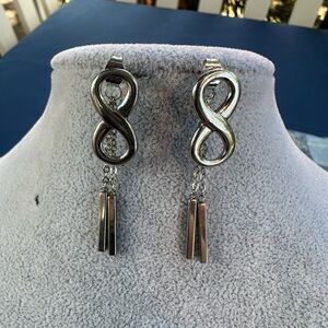 New Stainless Steel Elegant Silver Infinity Earrings
